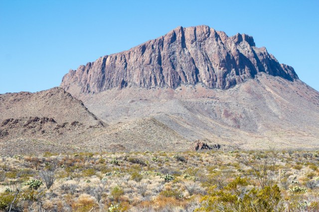 desert floor and volcanic hill
