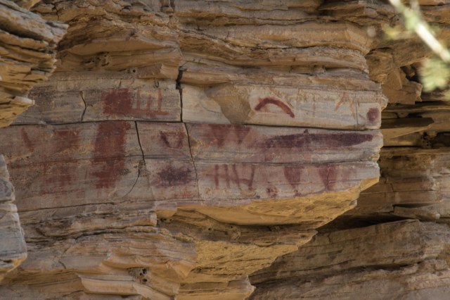 Pictographs on cliff rock