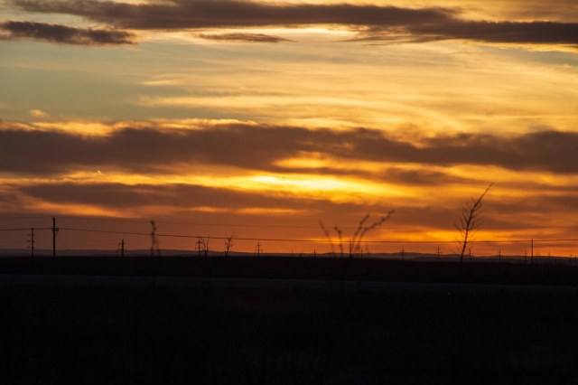 Orange and yellow sunset with clouds