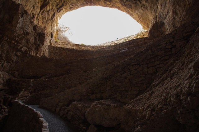 View of cave entrance from inside