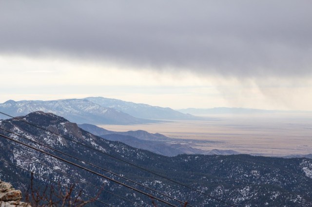 Rain clouds, mountains and valley