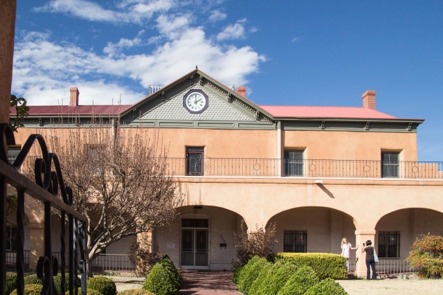 Building with archways and clock