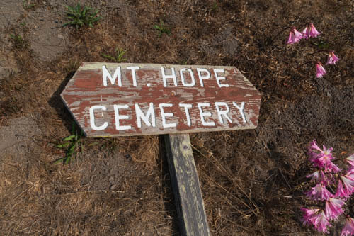 Mt. Hope Cemetery sign