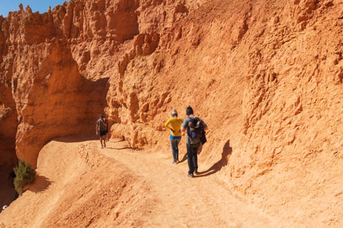 Hikers on Navajo Trail in Bryce Canyon National Park